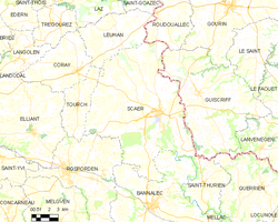 Map commune FR insee code 29274